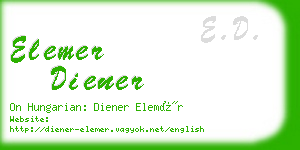 elemer diener business card